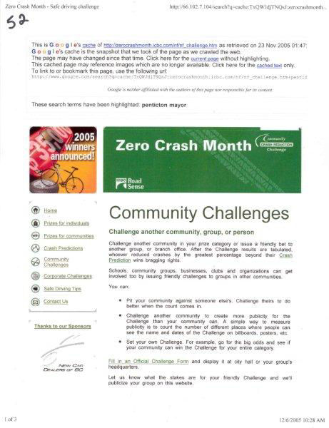 ICBC Zero Crash Test Contest 
